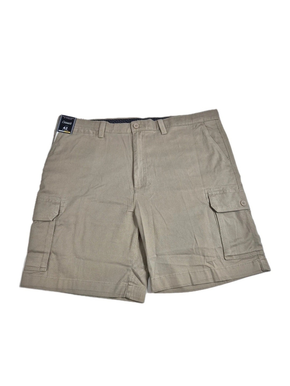 Roundtree & Yorke  Men's Shorts Size 42 Cargo Khaki Casuals 9" Inseam NWT 57
